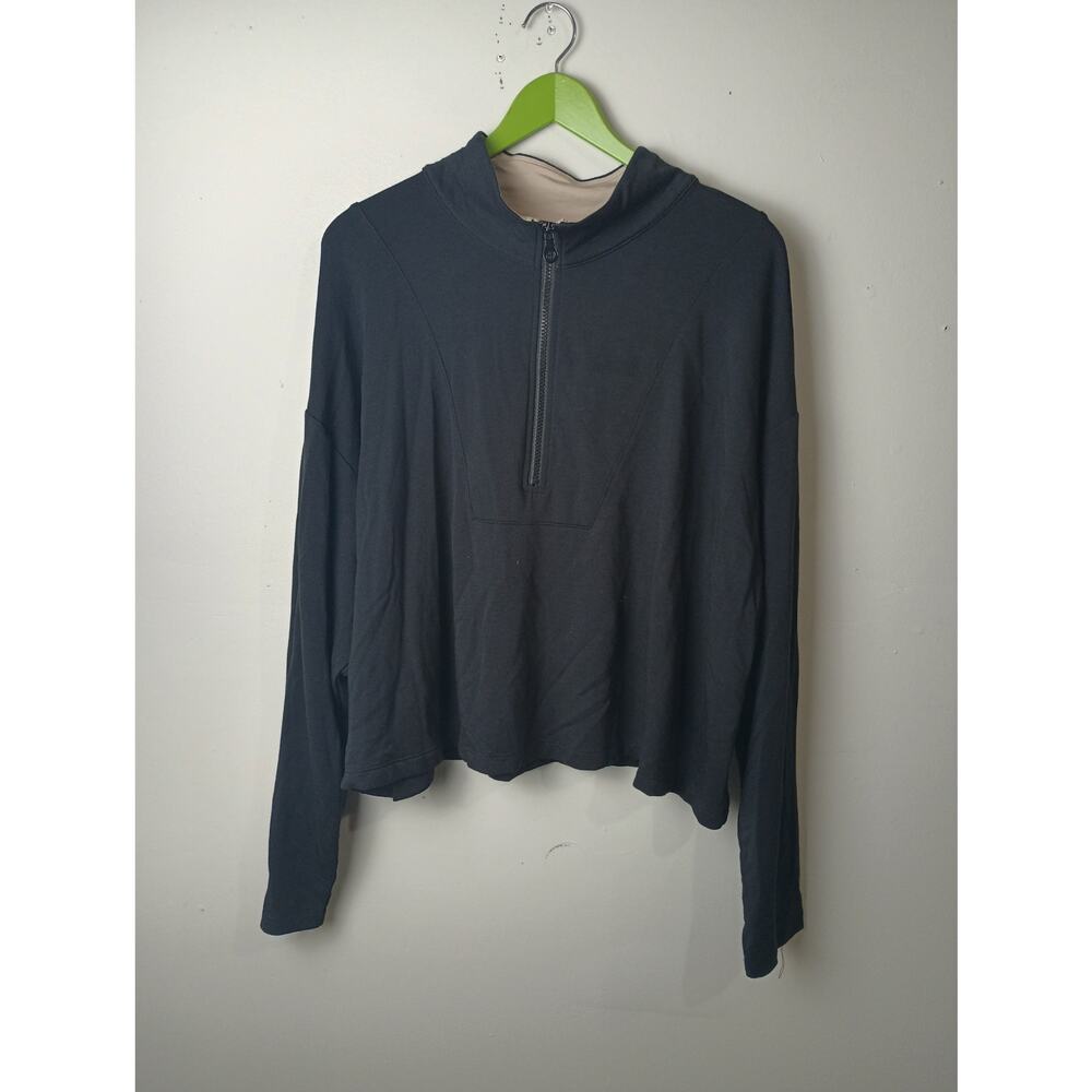 LIVI Half Zip Sweater Pullover Black Long Sleeve Stretch 22/24 Gym Outdoors
